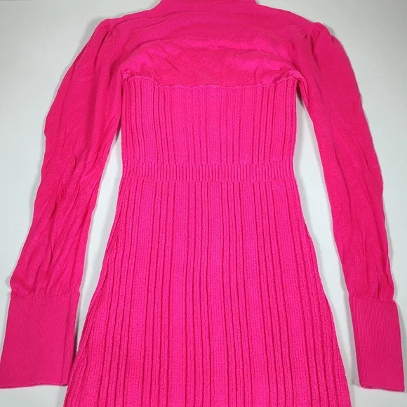 Anthropologie Pink Turtleneck Fitted Sweater Dress XS - Picture 11 of 14